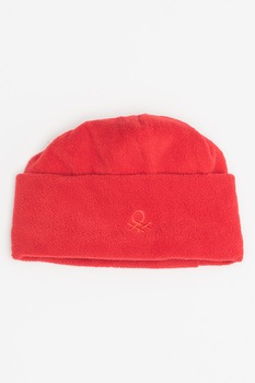 United Colors of Benetton, Caciula din fleece cu logo brodat, Rosu United Colors of Benetton, Caciula din fleece cu logo brodat, Rosu