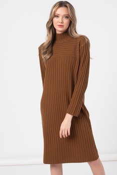 United Colors of Benetton, Rochie midi lejera din amestec de lana, Scortisoara United Colors of Benetton, Rochie midi lejera din amestec de lana, Scortisoara