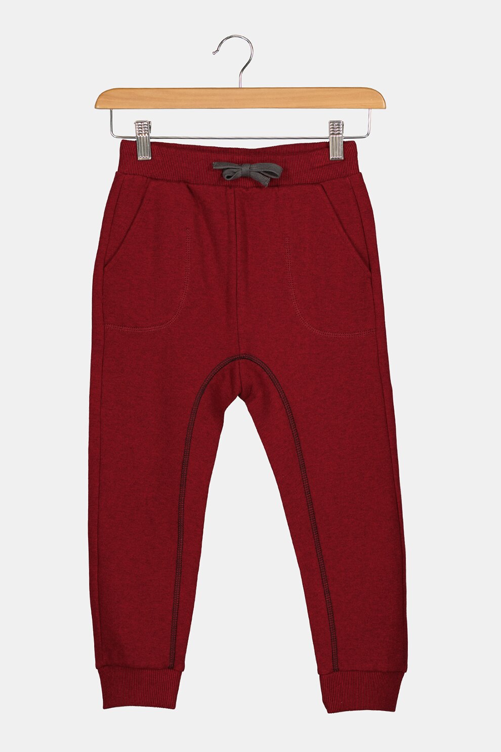 United Colors of Benetton, Pantaloni sport conici cu snur, Rosu inchis