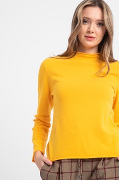 United Colors of Benetton, Pulover din amestec de lana si casmir, Galben sofran, M United Colors of Benetton, Pulover din amestec de lana si casmir, Galben sofran, M