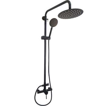 Coloana telescopica dus sau cada ZAFIT™ LUX-32, panou baie cu palarie dus si para mobila prin furtun, otel inoxidabil, cartus ceramic, culoare Negru Coloana telescopica dus sau cada ZAFIT™ LUX-32, panou baie cu palarie dus si para mobila prin furtun, otel inoxidabil, cartus ceramic, culoare Negru