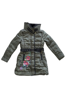 Geaca dama cu model floral, Desigual-Chaq Marina, Kaki, 38 Geaca dama cu model floral, Desigual-Chaq Marina, Kaki, 38