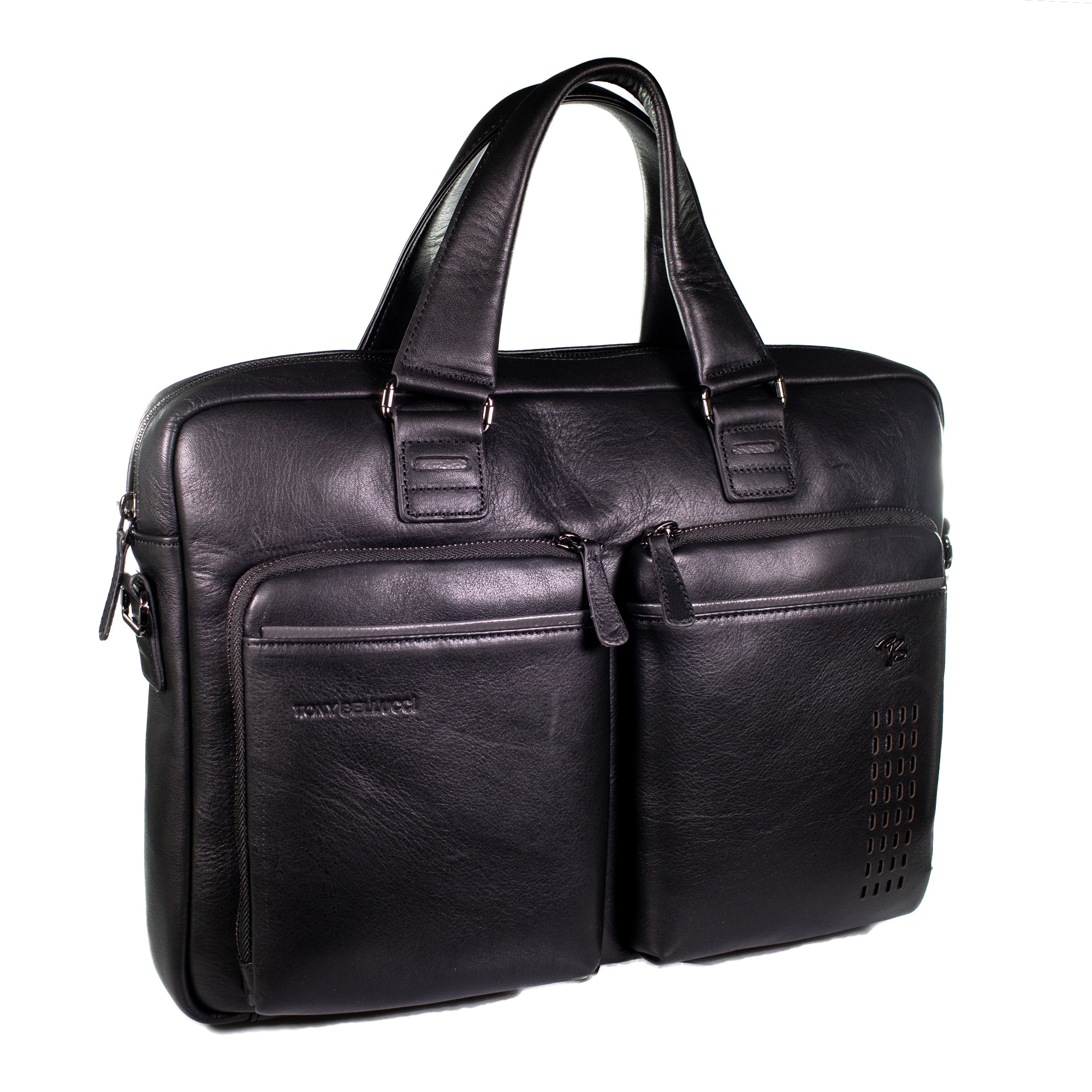 Geanta de acte din piele naturala, Tony Bellucci, model T5207, Negru