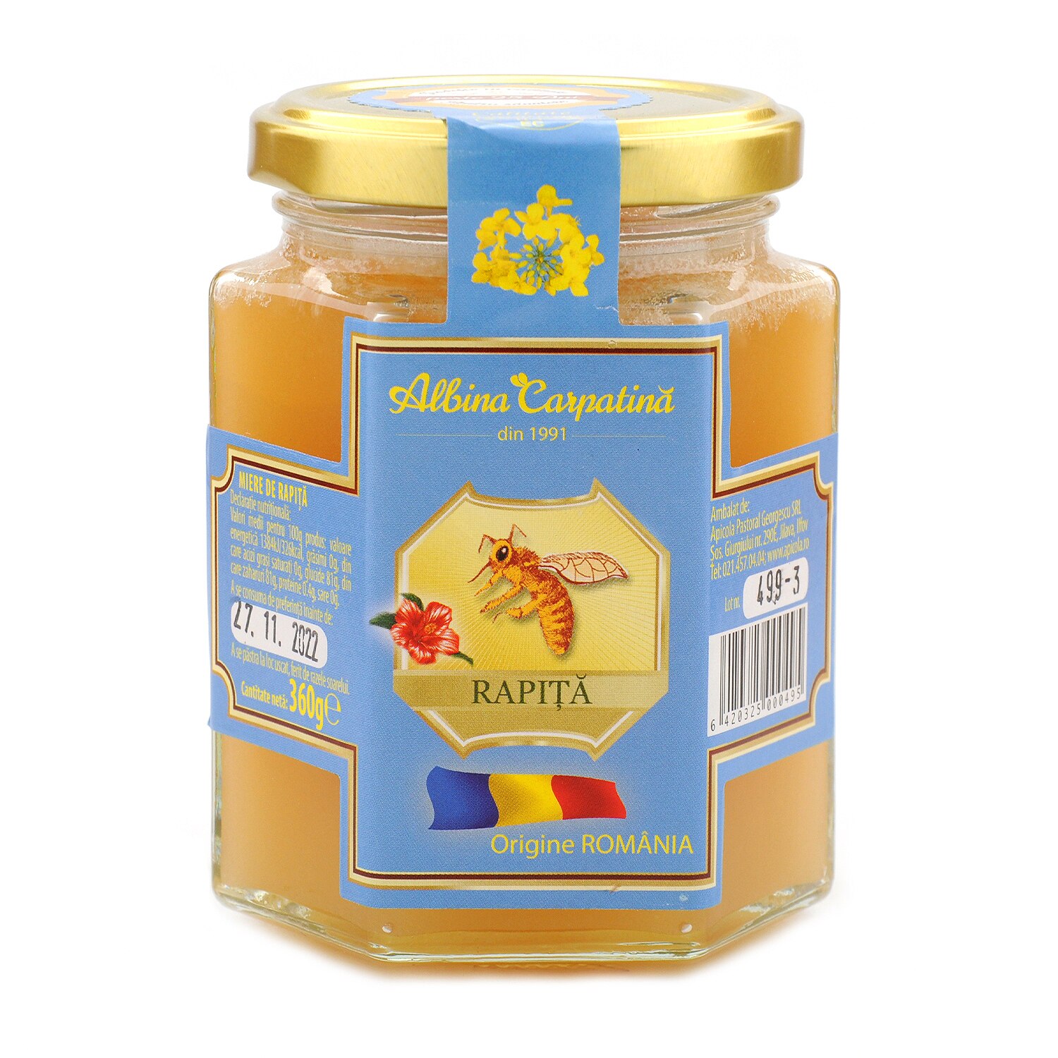 Miere de rapita, Albina Carpatina, 360 gr