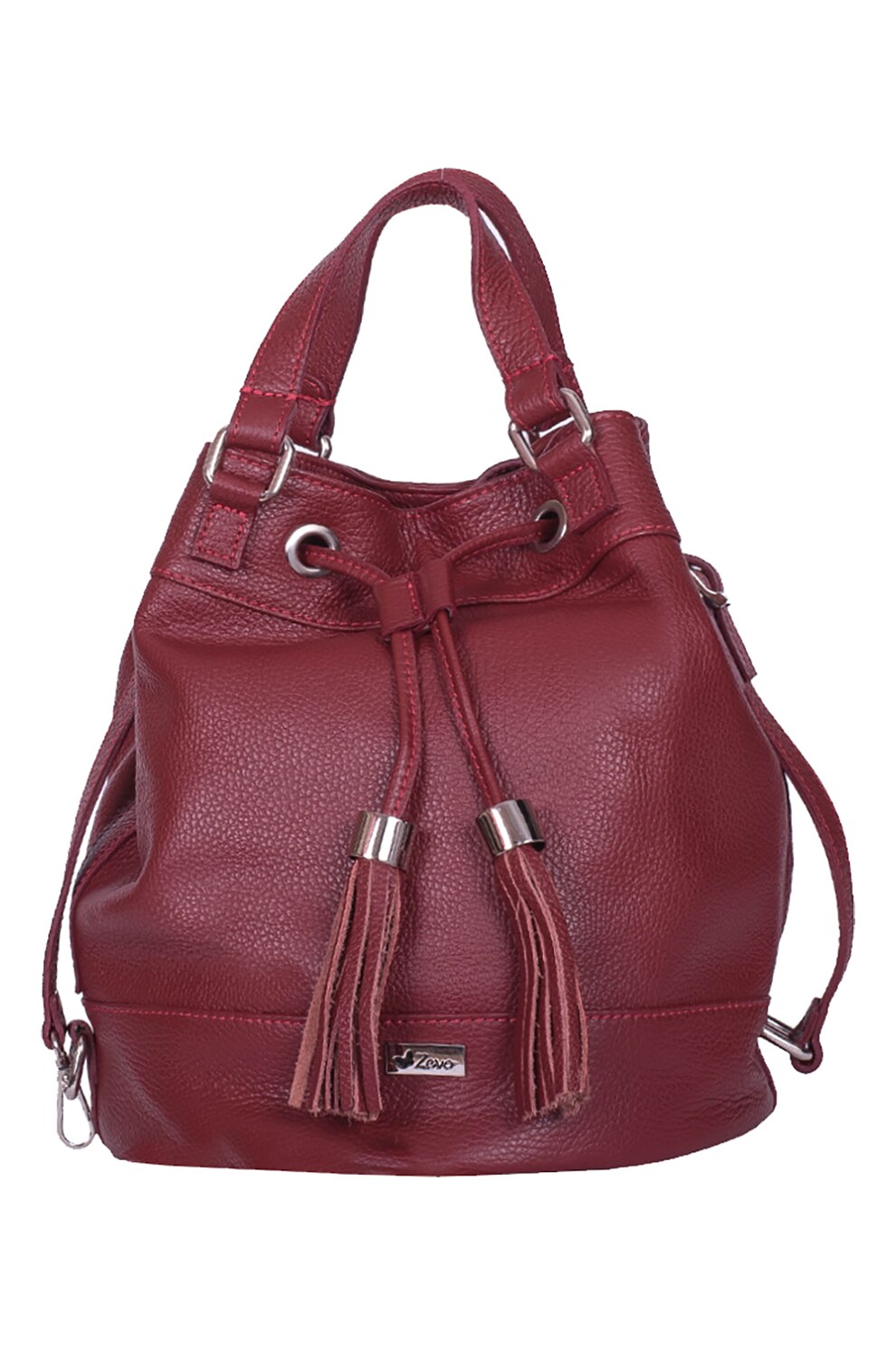 Zevo, Rucsac de piele cu canafi Corina, Visiniu