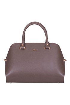 Zevo, Geanta de piele cu bareta de umar si aspect texturat Diana, Taupe Zevo, Geanta de piele cu bareta de umar si aspect texturat Diana, Taupe