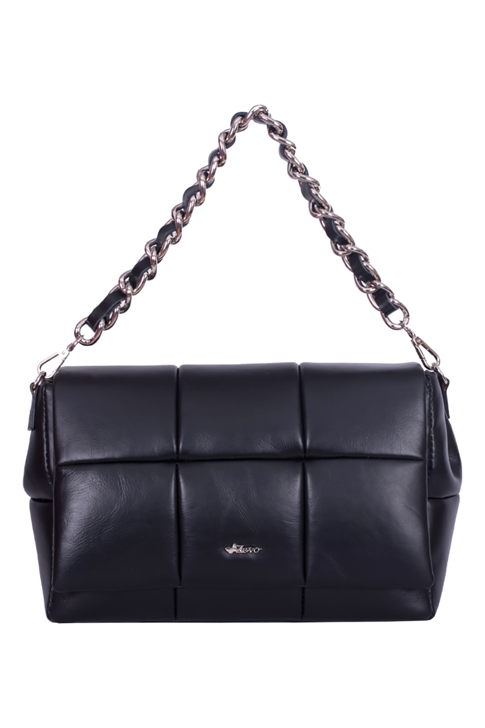 Zevo, Geanta de piele cu bareta detasabila de umar Madlen, Negru