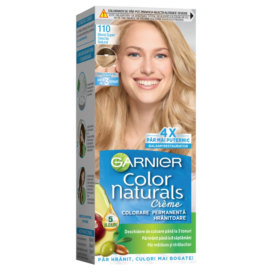 Vopsea de par permanenta Garnier Color Naturals 110 Blond Super Deschis Natural, 112 ml