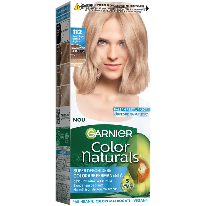 Перманентна боя за коса Garnier Color Naturals 112 Blond Super Deschis Argintiu, 112 мл
