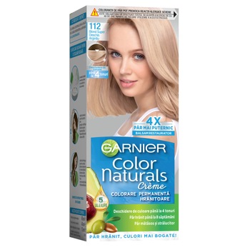 Vopsea de par permanenta Garnier Color Naturals 112 Blond Super Deschis Argintiu, 112 ml Vopsea de par permanenta Garnier Color Naturals 112 Blond Super Deschis Argintiu, 112 ml