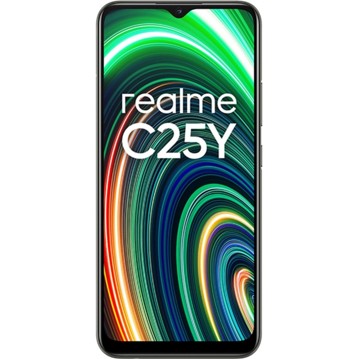 Realme C25Y Mobiltelefon, Kártyafüggetlen, 4GB RAM, 128GB, Metálszürke