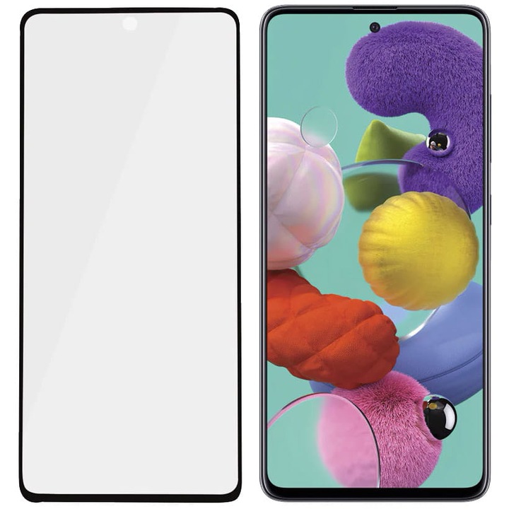 Samsung Galaxy A51 PanzerGlass Case Friendly Biztonságos képernyővédő fólia átlátszó / fekete színhez