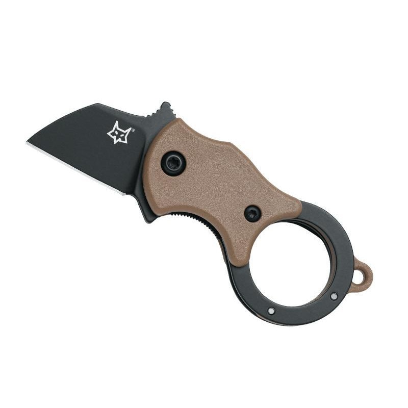 Briceag Fox, Mini-Ta, Otel, 6 cm, Negru/Maro