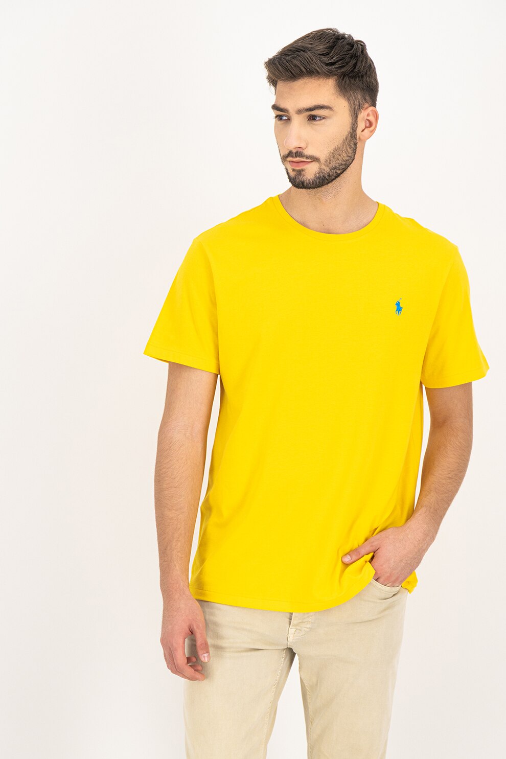 Polo Ralph Lauren, Tricou polo slim fit de bumbac Classics, Galben sofran