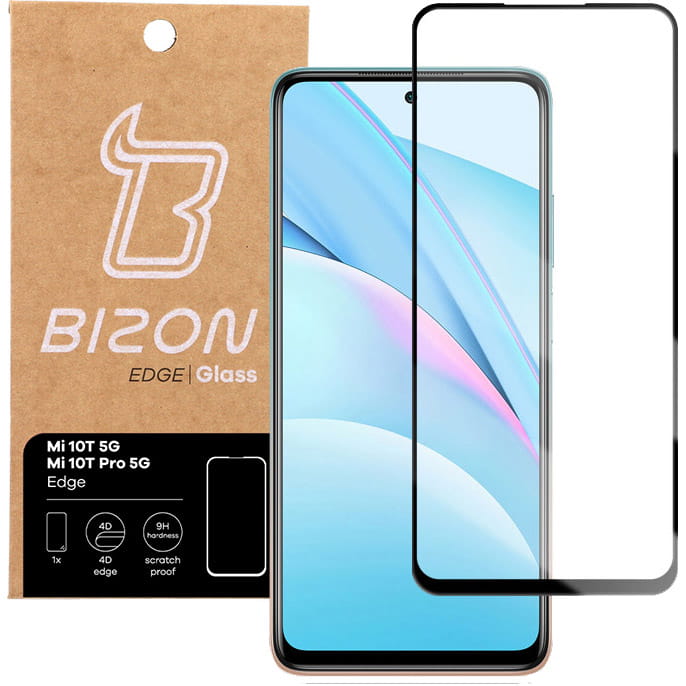 Sticla securizata Bizon Glass Edge pentru Xiaomi Mi 10T 5G / Pro 5G, negru