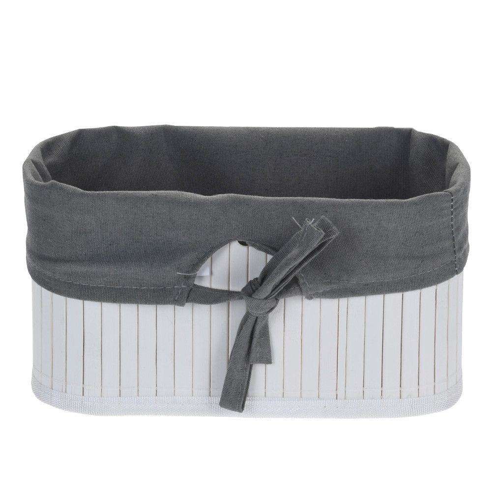 Cos depozitare, Home Styling Collection, Bambus, 24x14x12 cm, Gri
