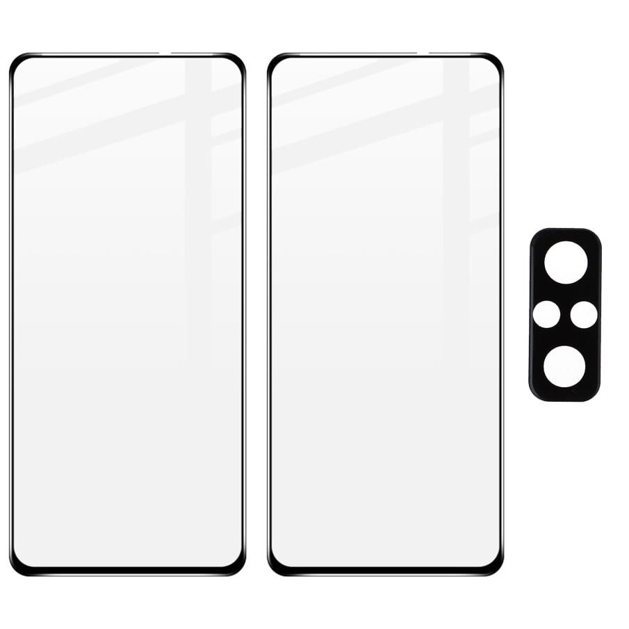 Set 2 folii ecran si folie camera foto Bizon Glass Edge pentru Xiaomi Redmi Note 10 Pro, Sticla, 9H, Transparent/Negru