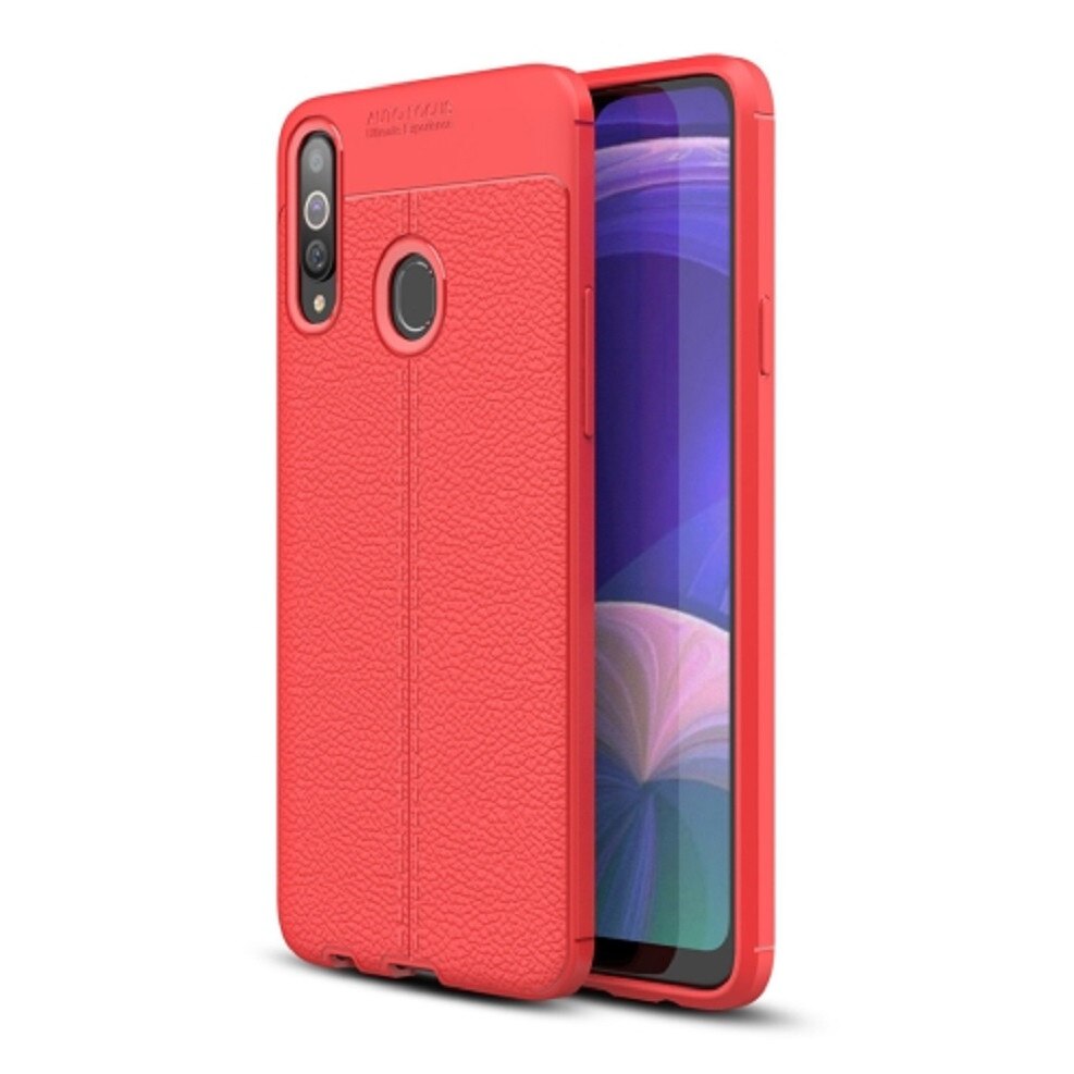 Husa Premium Antisoc model tip Piele AutoFocus , compatibila cu Samsung Galaxy A20s , Rosie