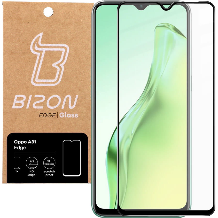 Folie de sticla securizata Bizon Glass Edge pentru Oppo A31, neagra