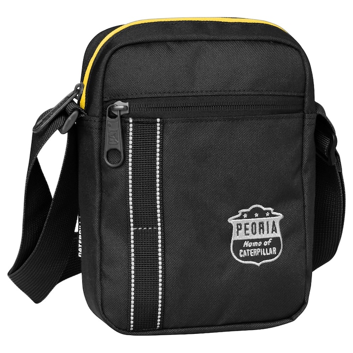 Чанта за през рамо CATERPILLAR Mochilas Rpet Peoria, Материал 600D полиестер, Черен/Жълт