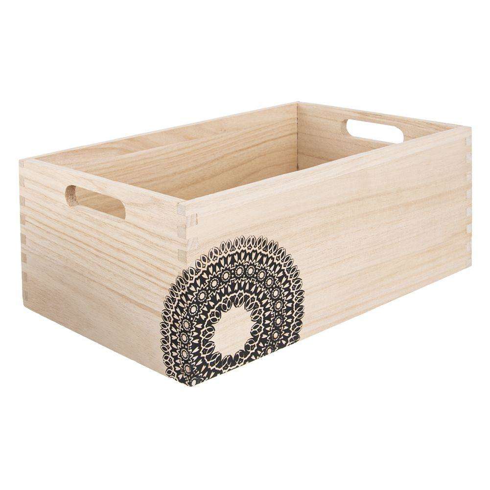 Cutie organizare Mandala, Orion, Lemn, 26x16 cm, Maro