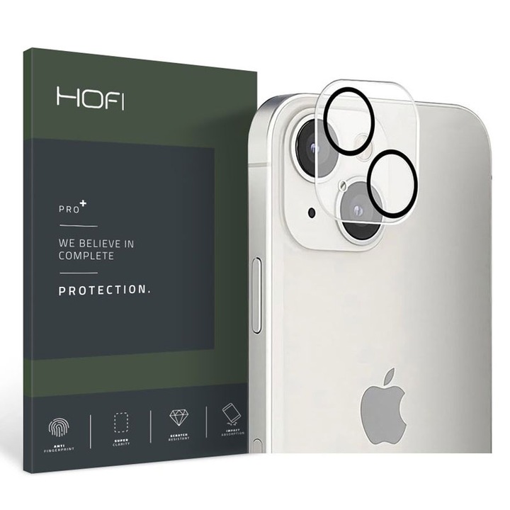 Kamerafólia iPhone 13 / iPhone 13 Mini készülékhez, edzett üveg, teljes lefedettség, objektív kontúr, Full Cover, átlátszó