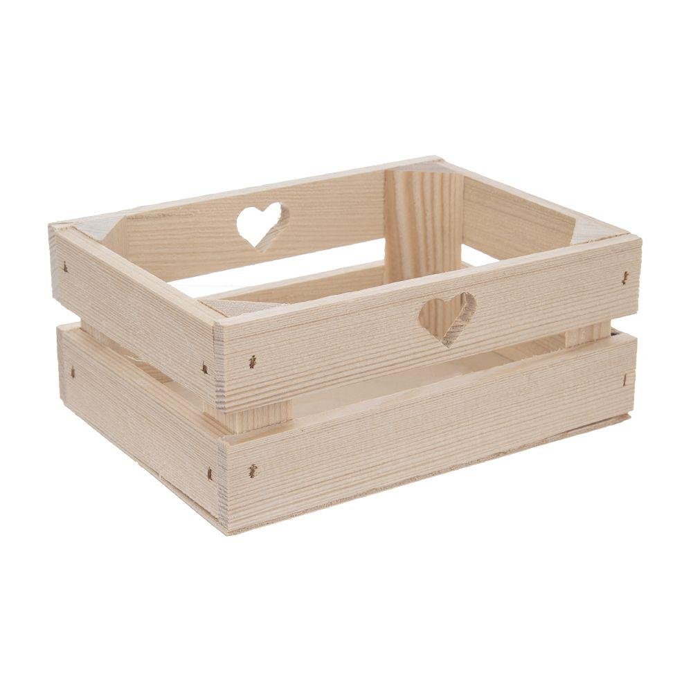 Cutie organizare Inima, Orion, Lemn, 20x15x18.5 cm, Maro