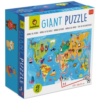 Puzzle Gigant, Ludattica, Lumea Animalelor, 48 piese Puzzle Gigant, Ludattica, Lumea Animalelor, 48 piese