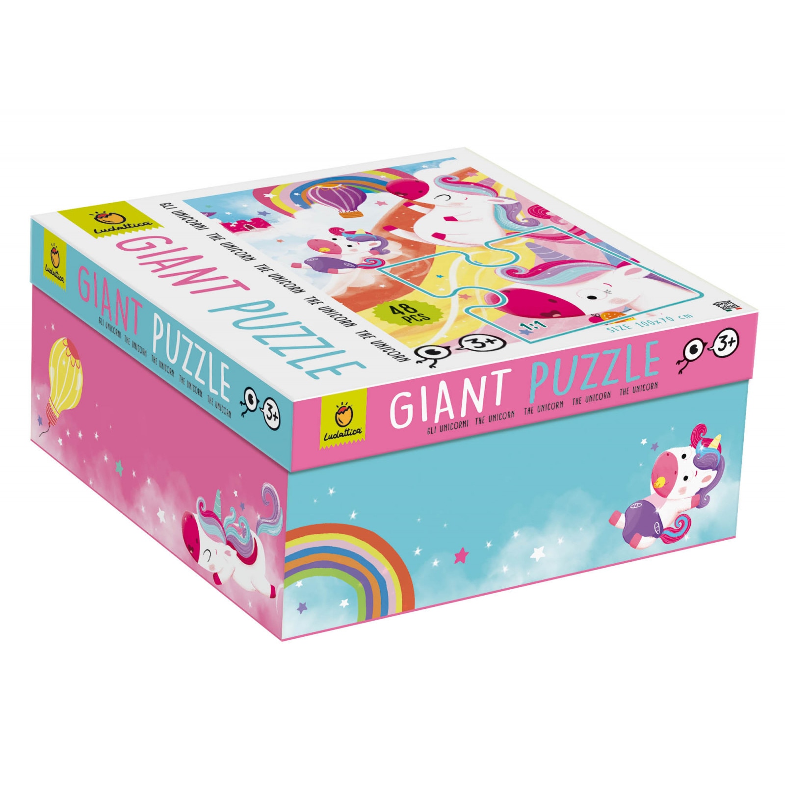 Puzzle Gigant, Ludattica, Unicornii Magici, 48 piese