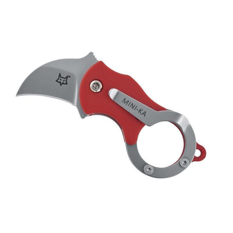 Briceag Fox, Mini-Ka, Inox, 6 cm, Rosu/Argintiu