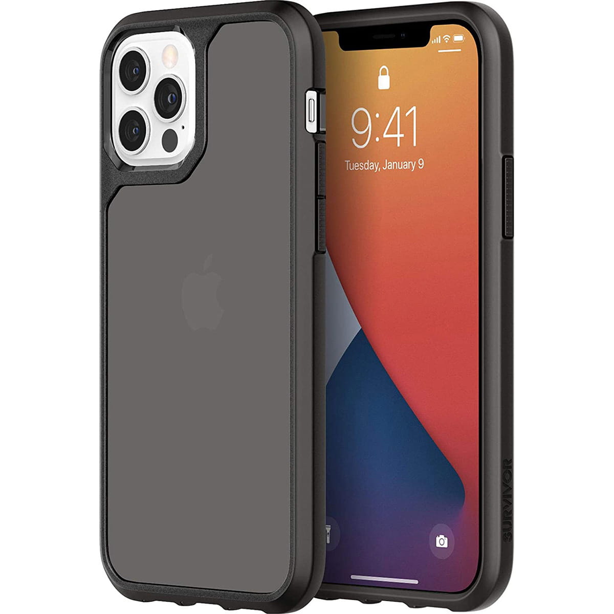 Husa de protectie Griffin Survivor Strong pentru iPhone 12/12 Pro, Policarbonat, Negru