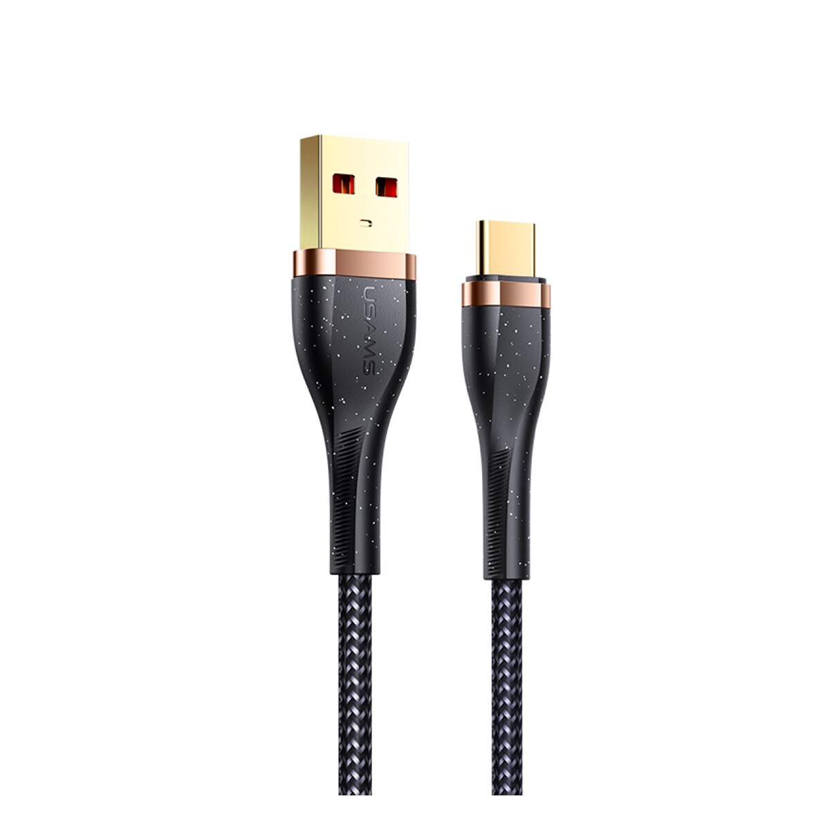 Cablu de date Usams, USB to USB-C, 120 cm, Negru/Auriu