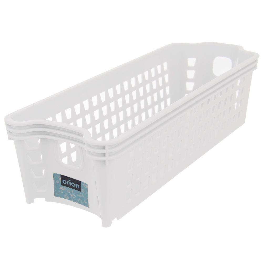 Cos organizare suprapus, Orion, Plastic, 28x9.5x7 cm, Alb