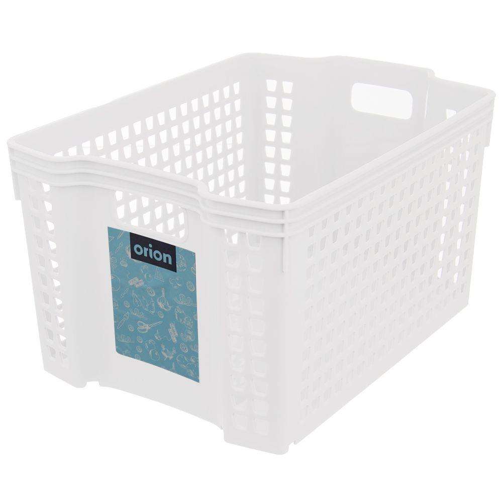 Cos organizare suprapus, Orion, Plastic, 28x19.5x14.5 cm, Alb