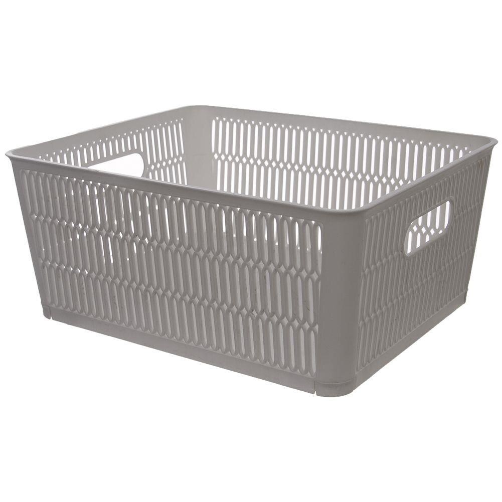 Cos organizare suprapus, Orion, Plastic, 28.5x23x12 cm, Gri