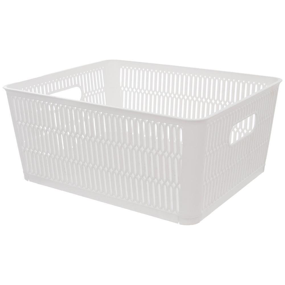 Cos organizare suprapus, Orion, Plastic, 28.5x23x12 cm, Alb