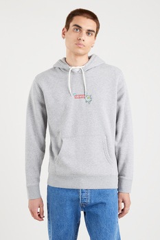 Levi's, Hanorac din amestec de bumbac cu buzunar kangaroo, Gri deschis melange Levi's, Hanorac din amestec de bumbac cu buzunar kangaroo, Gri deschis melange
