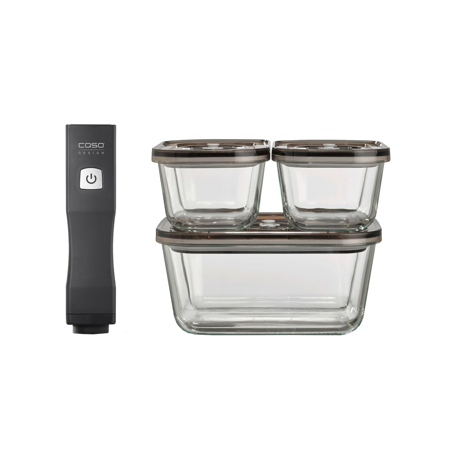 Aparat pentru vidat portabil Caso Germany, Vacu OneTouch, fara fir, afisaj LED, autonomie 150 min, accesorii, gri