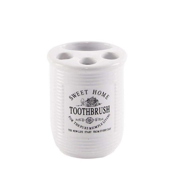 Suport periuta de dinti Orion, Ceramica, Alb Suport periuta de dinti Orion, Ceramica, Alb