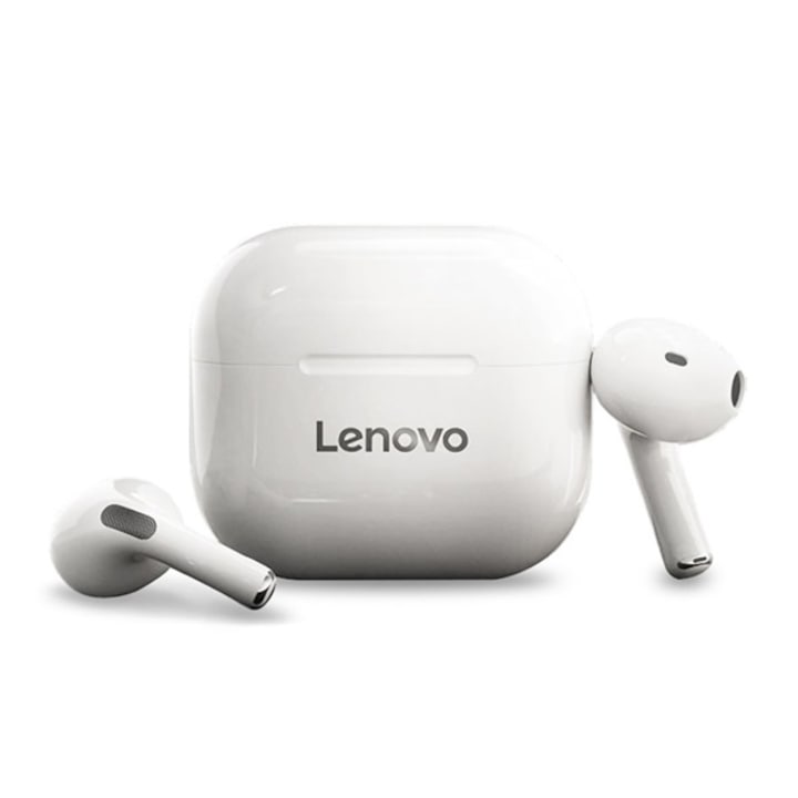 LENOVO LIVEPODS LP40 bluetooth SZTEREO fülhallgató, v5.0, TWS, mikrofon, zajszűrő + töltőtok, fehér