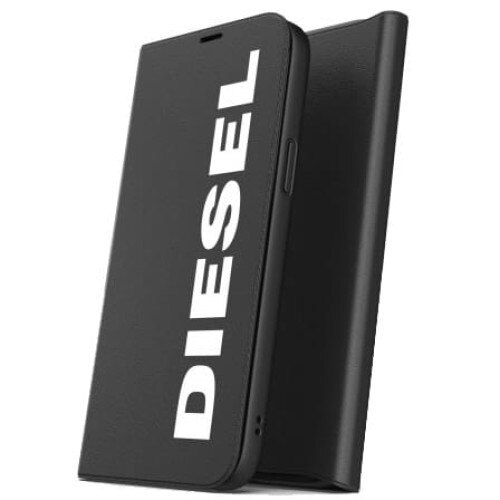 Husa de protectie Diesel Booklet pentru iPhone 12 Pro Max, Piele naturala, Negru