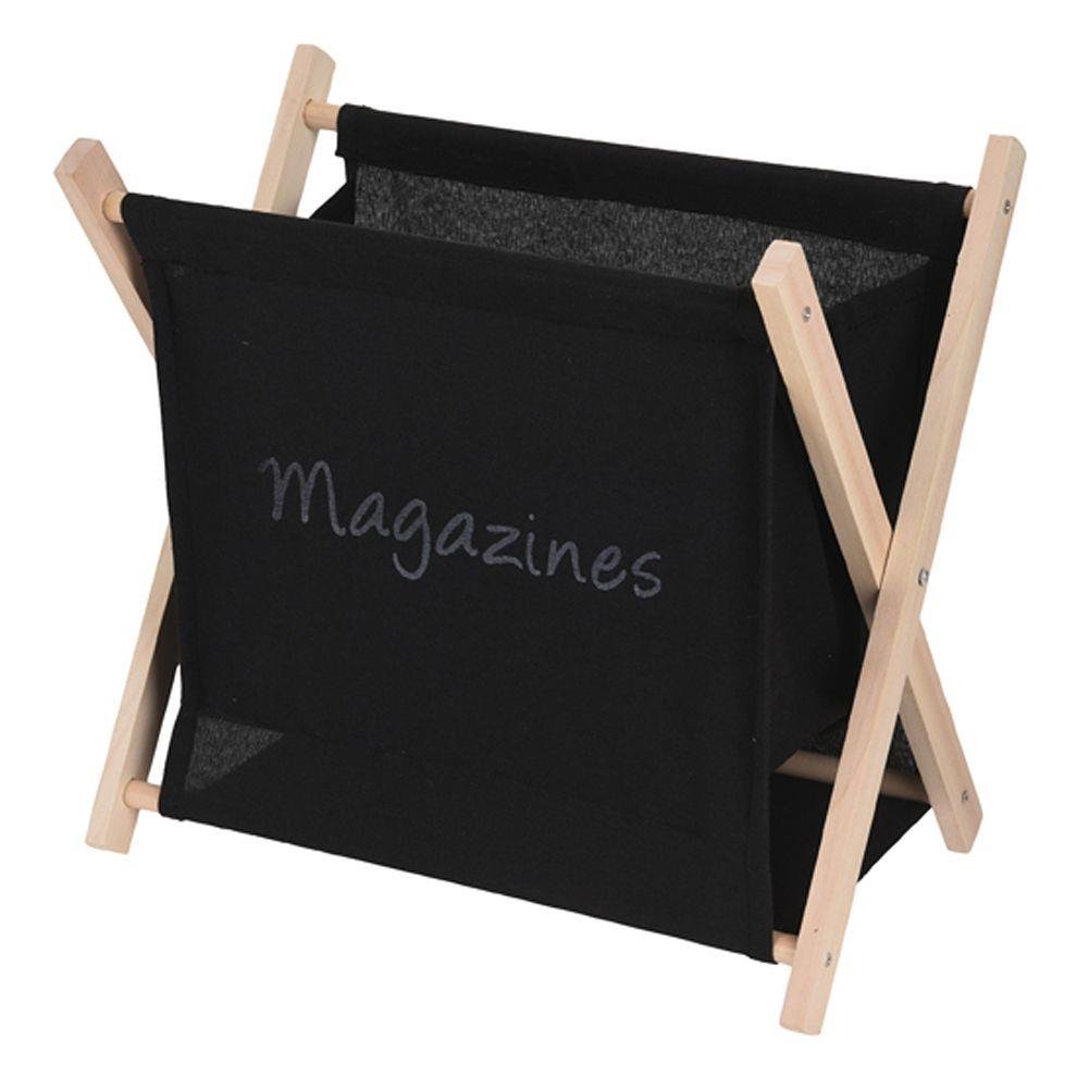 Cos ziare, Home Styling Collection, Lemn, Negru