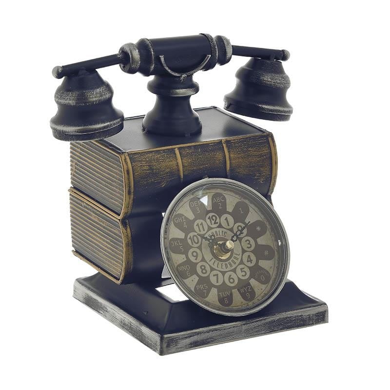 Ceas Antique Blue Telephone metalic 20 cm x 15 cm x 21 cm