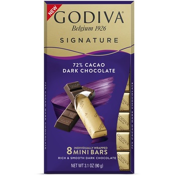 Ciocolata neagra 72% cacao Godiva Mini Bars, 90 g Ciocolata neagra 72% cacao Godiva Mini Bars, 90 g