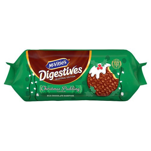 Biscuiti digestivi McVitie’s Milk Chocolate Digestives Xmas Pudding, 243 g