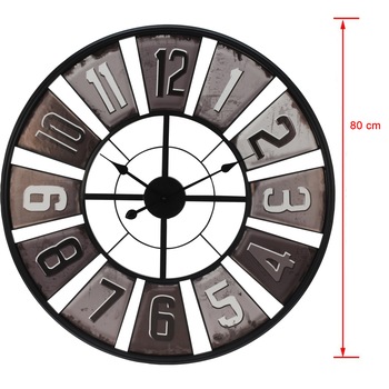 Ceas metal 80 cm finisaj antichizat negru cu gri Ceas metal 80 cm finisaj antichizat negru cu gri