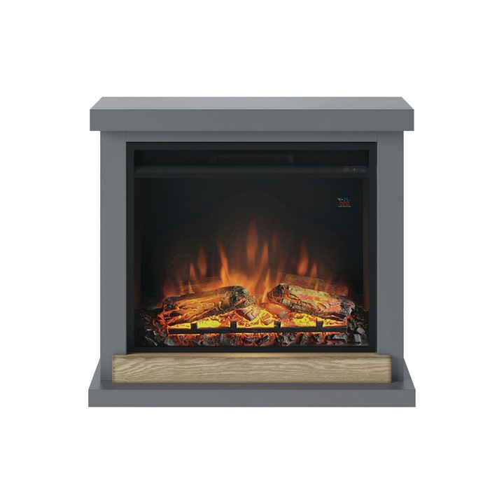 Semineu TAGU Hagen Solid Grey cu Focar Electric PowerFlame, 23 inch, FM469-GR3-23PF1A