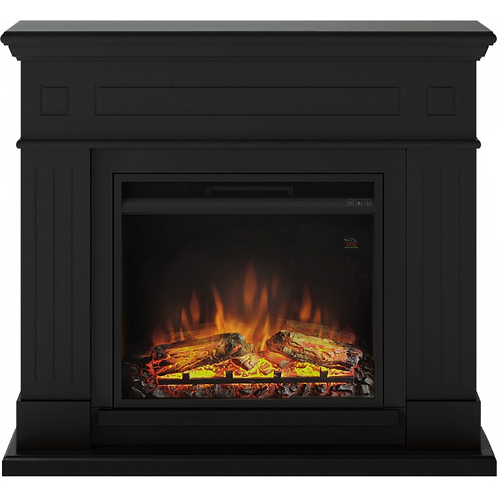 Електрическa камини TAGU Larsen Deep Black с Focar Electric PowerFlame, 23 инча, FM462-BL1-23PF1A