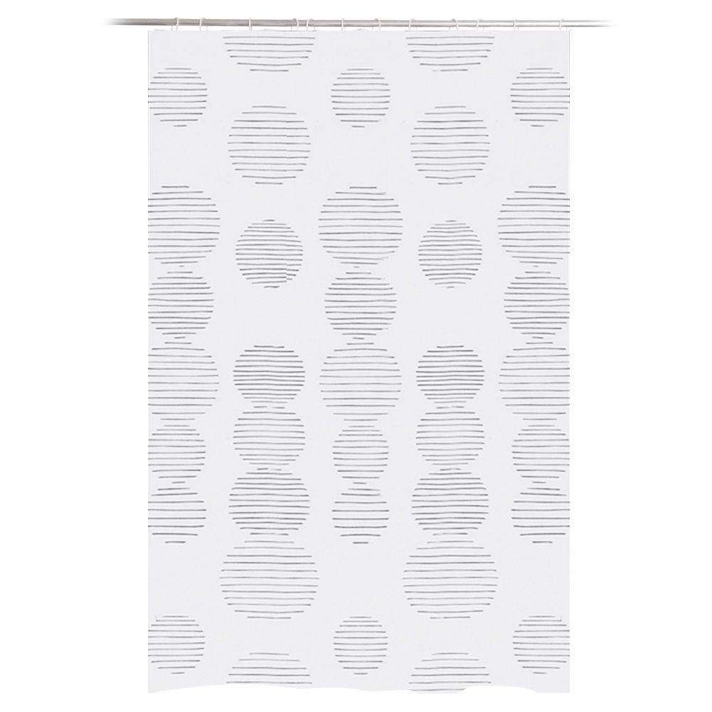 Perdea dus, Bathroom Solutions, Carlig, Impermeabila, 180x200 cm, Alb/Negru