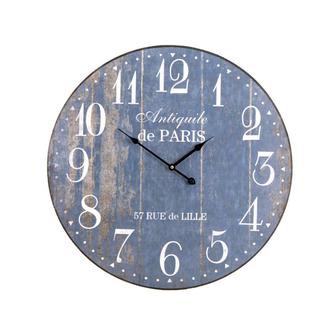 Ceas MDF, diametru 60 cm, culoare Gri, Antiquile de Paris